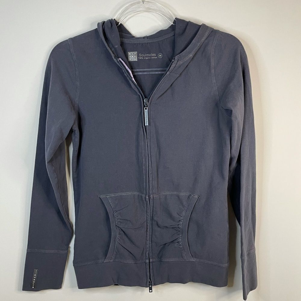 Rituals Brand Cosmetics Soulmates Organic Cotton Grey Zip Up Hoodie Size Medium